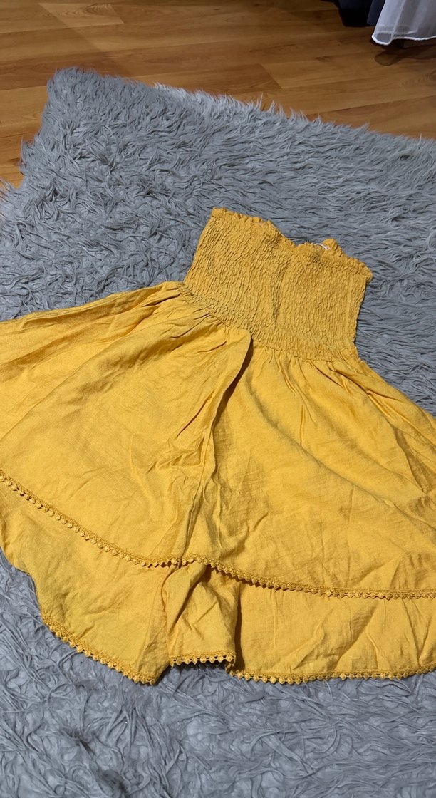 Sarı Bohem Nakışlı şortlu elbise - Görsel 2