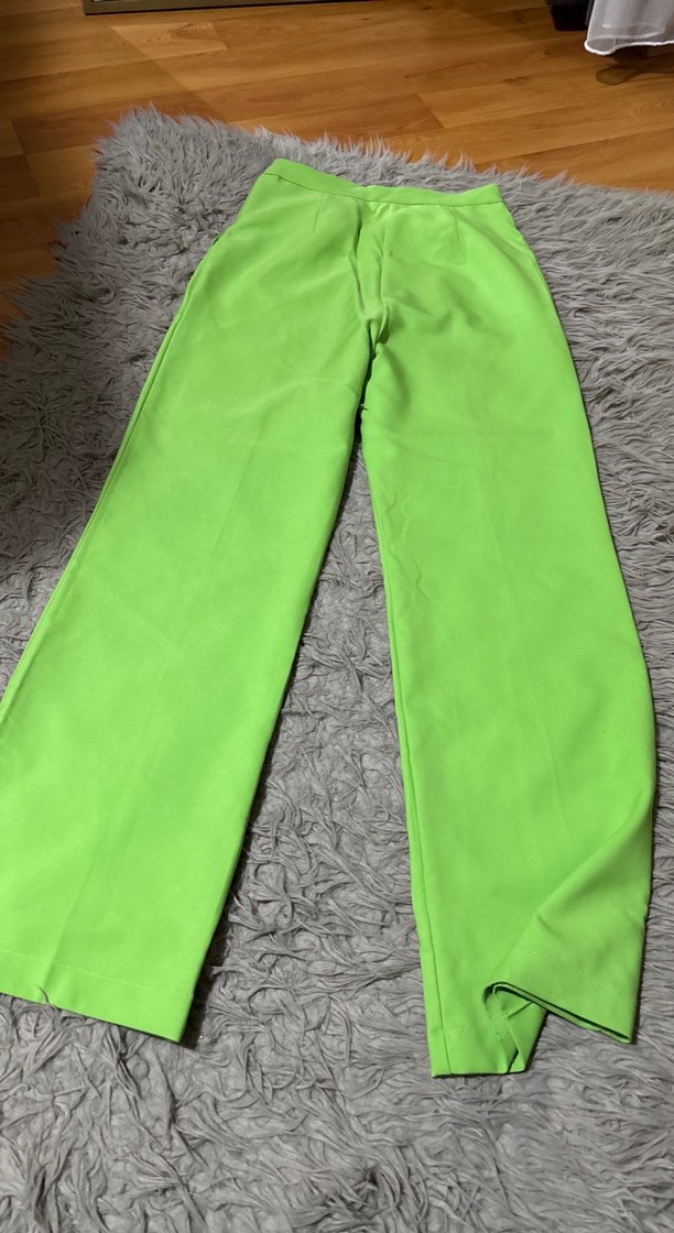 Kadın Yeşil Regular Fit Kumaş Pantolon - Görsel 3