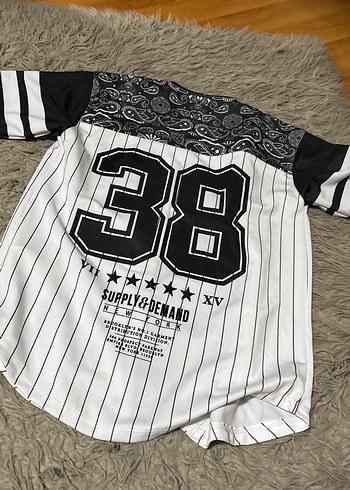 Düğmeli Baskılı Erkek Jersey Tişört - Görsel 3