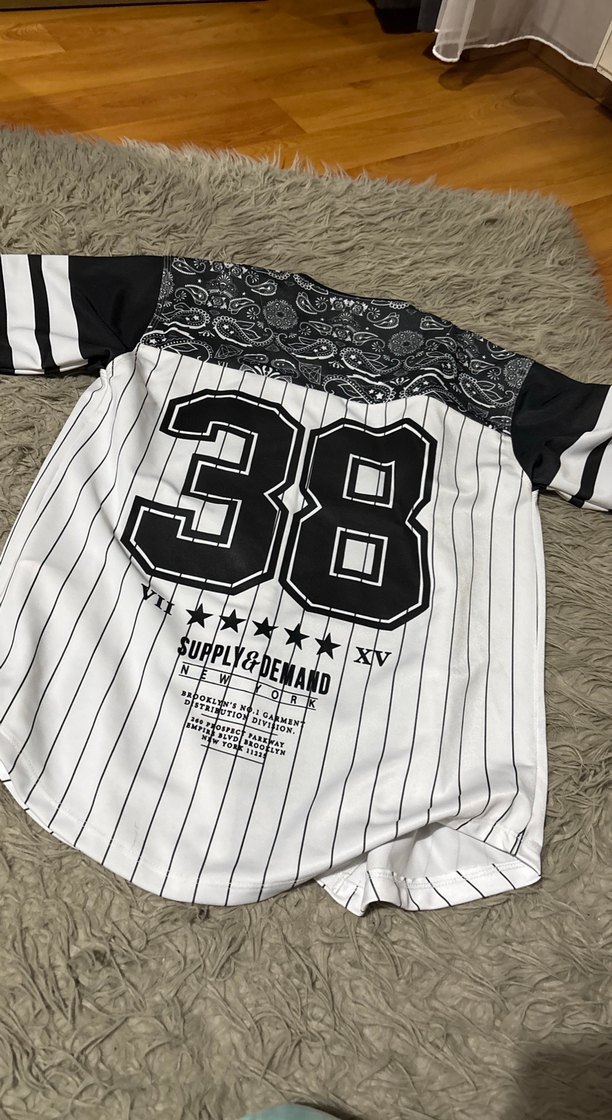 Düğmeli Baskılı Erkek Jersey Tişört - Görsel 3