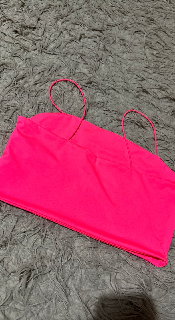 Pembe İnce Askılı Spor Büstiyer - Görsel 2