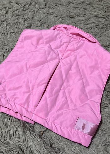 Düğmeli Pembe Mini Saten Yelek - Görsel 3
