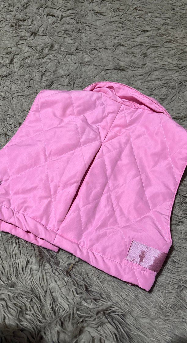 Düğmeli Pembe Mini Saten Yelek - Görsel 3
