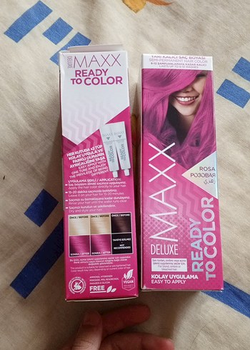 Maxx Deluxe Hazır Saç Boyası Pembe - Görsel 3