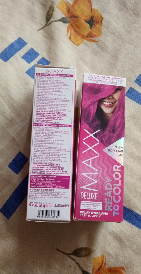 Maxx Deluxe Hazır Saç Boyası Pembe - Görsel 2