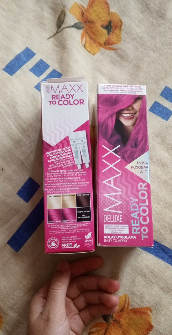 Maxx Deluxe Hazır Saç Boyası Pembe - Görsel 3