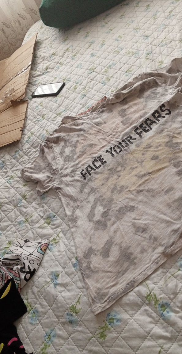 Kız Çocuk Bej Baskılı Keten Tişört - Görsel 2