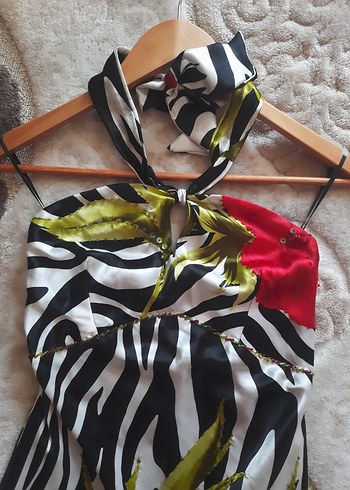 SATEN STRAPLEZ ABİYE ELBİSE - Görsel 2