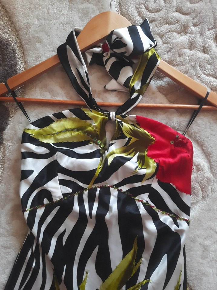 SATEN STRAPLEZ ABİYE ELBİSE - Görsel 2