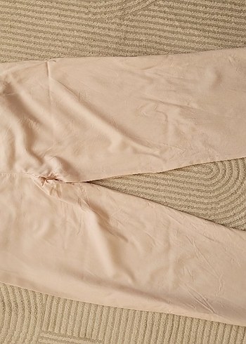 Bej Keten Kısa Kadın Pantolon - Görsel 7