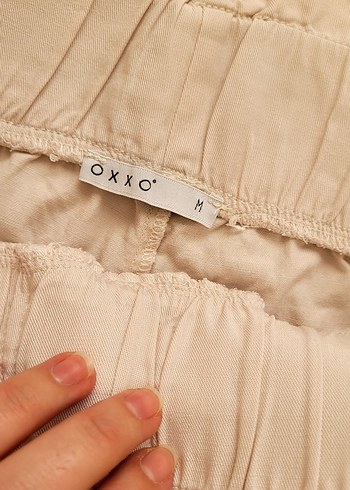 Bej Keten Kısa Kadın Pantolon - Görsel 3