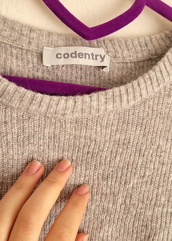 Gri Örgü Kadın Street Style Kazak - Görsel 3