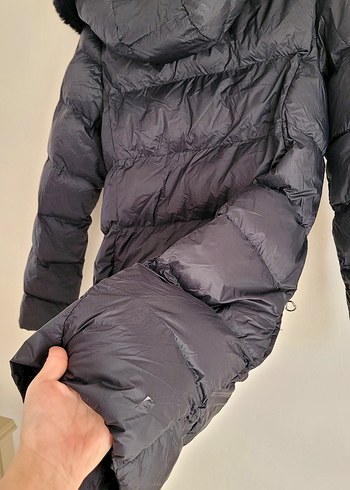 Moncler Kürklü Siyah Kadın Uzun Kışlık Mont - Görsel 5