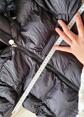 Moncler Kürklü Siyah Kadın Uzun Kışlık Mont - Görsel 9