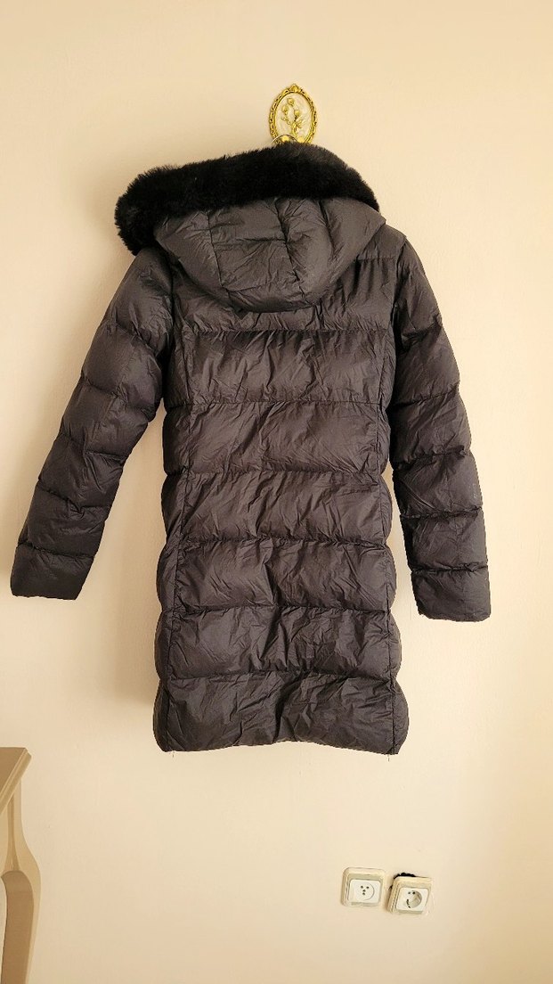 Moncler Kürklü Siyah Kadın Uzun Kışlık Mont - Görsel 4