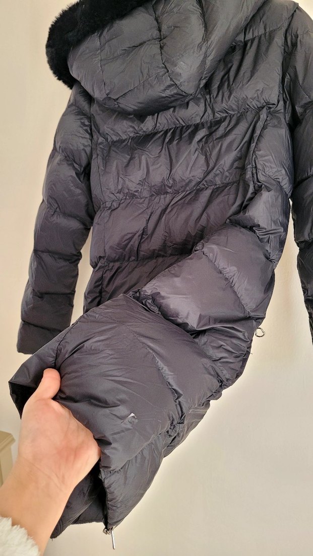 Moncler Kürklü Siyah Kadın Uzun Kışlık Mont - Görsel 5