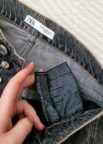 Zara Siyah Batik Desenli Kadın Jean - Görsel 3