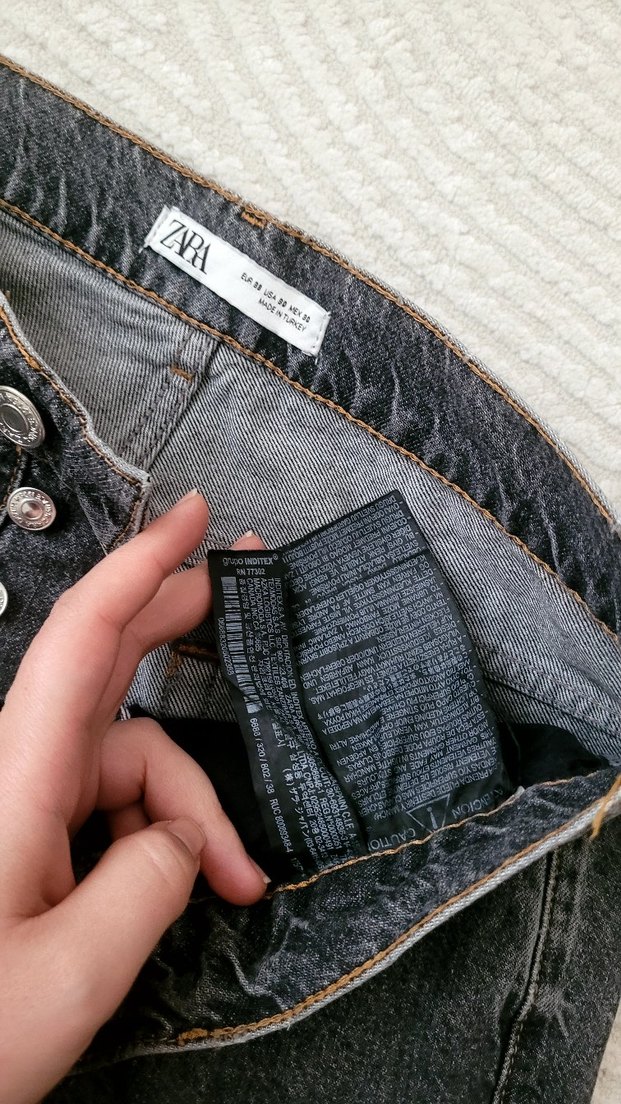 Zara Siyah Batik Desenli Kadın Jean - Görsel 3