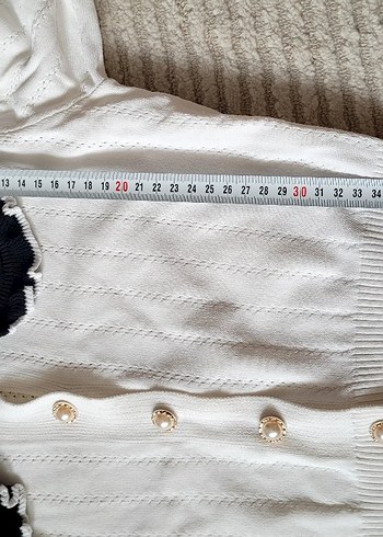 Zara Beyaz Düğmeli Kadın Triko Kazak - Görsel 7