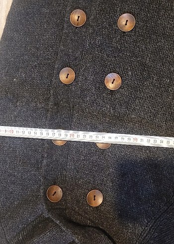 Düğmeli Siyah Uzun Hırka - Görsel 6