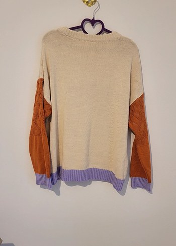 Us Polo Kadın Camel Renkli Örgü Salaş Kazak - Görsel 6