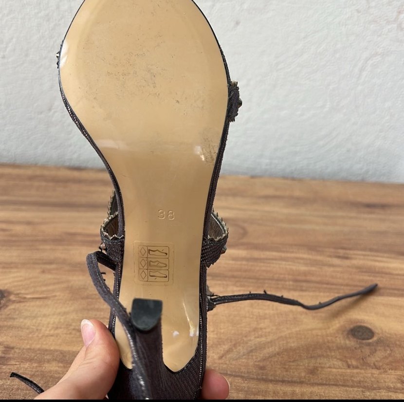 Yılan Desenli Topuklu Kadın Ayakkabı - Görsel 4