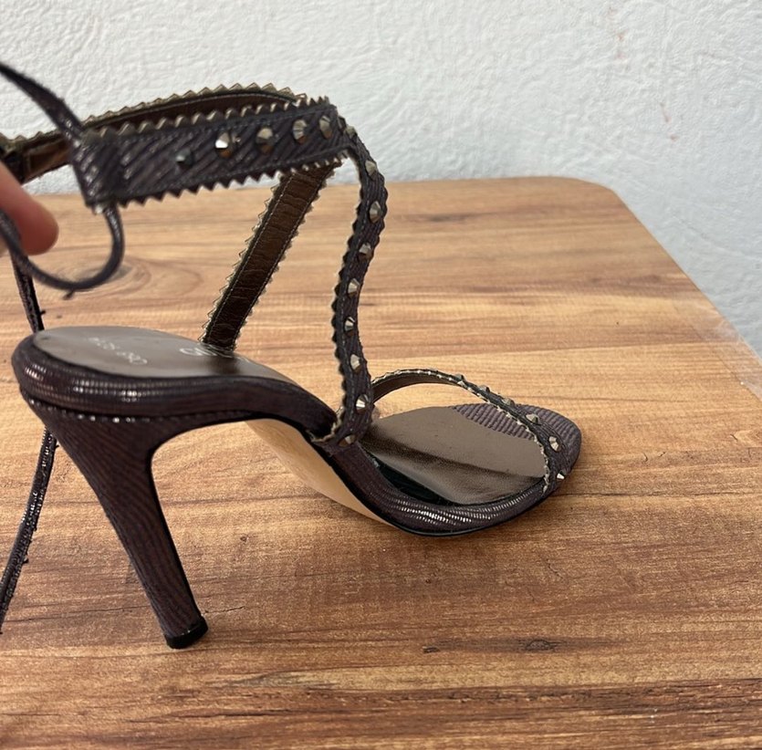 Yılan Desenli Topuklu Kadın Ayakkabı - Görsel 2