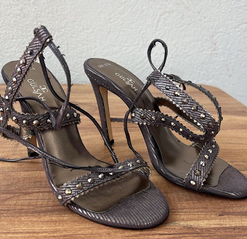 Yılan Desenli Topuklu Kadın Ayakkabı - Görsel 3