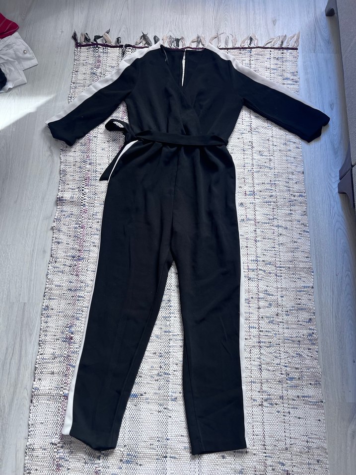 Kadın Siyah Kemerli Uzun Tulum - Görsel 3