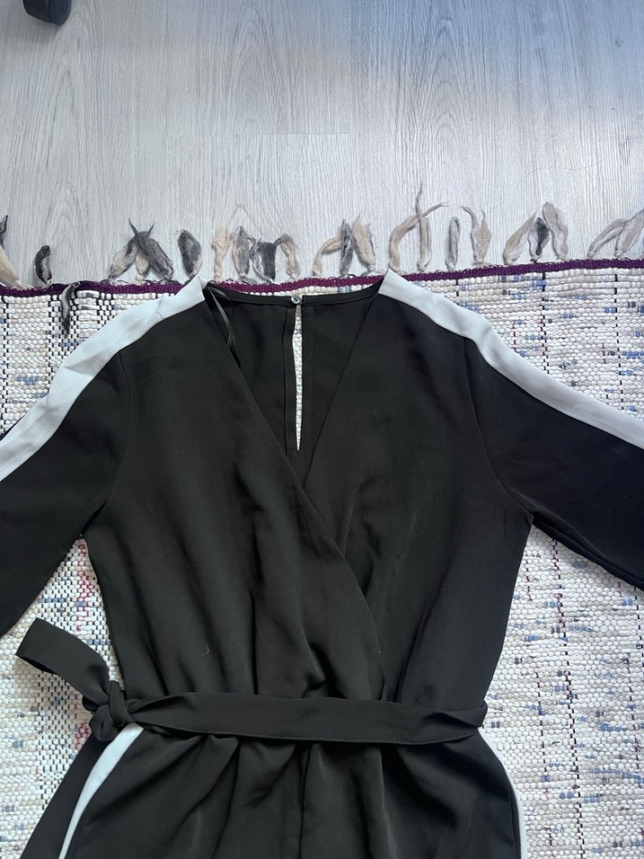 Kadın Siyah Kemerli Uzun Tulum - Görsel 4