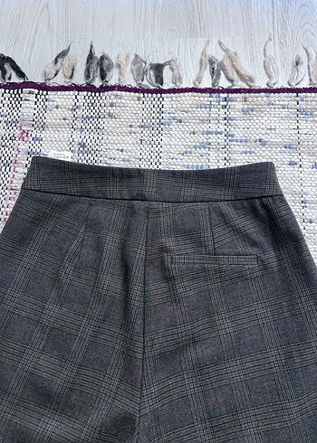 Gri Pileli Midi Kumaş Kadın Pantolon - Görsel 5