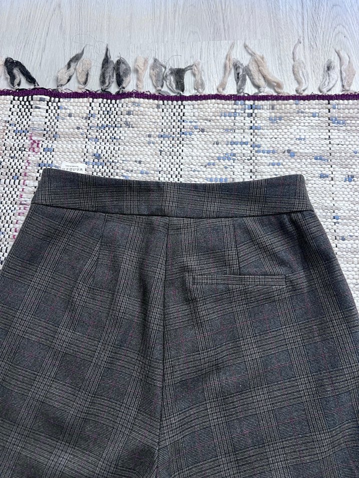 Gri Pileli Midi Kumaş Kadın Pantolon - Görsel 5