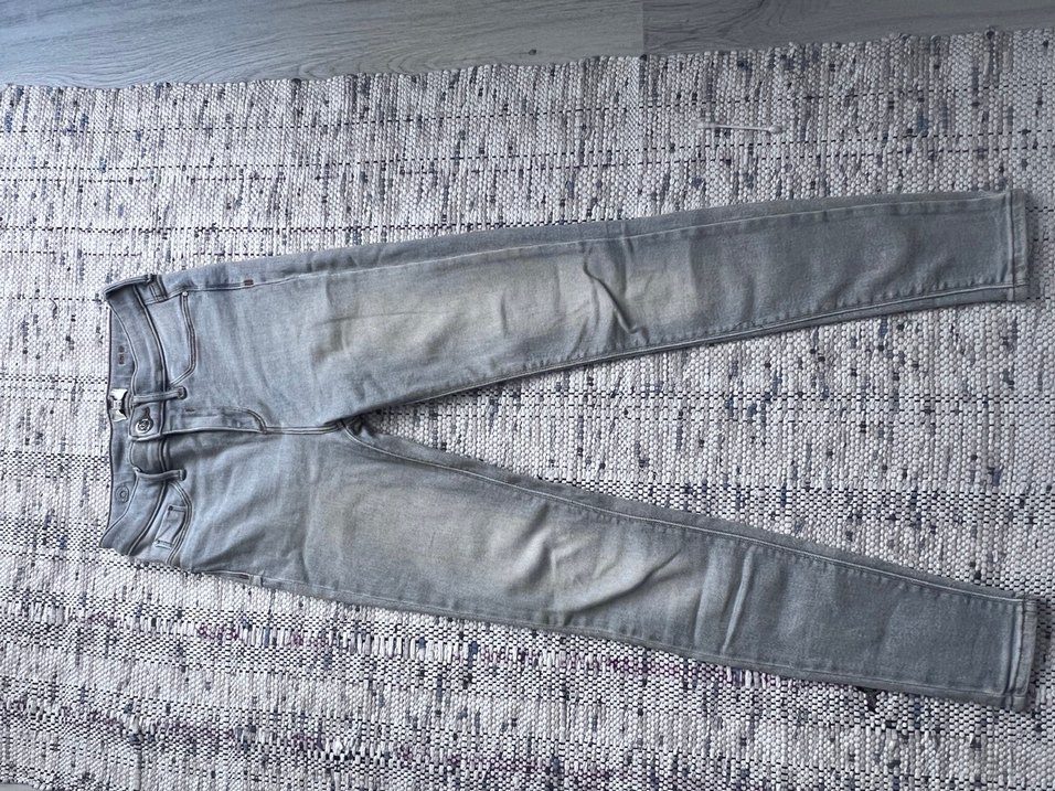 Gri Kadın Denim Normal Boy Dar Kesim Jean - Görsel 2