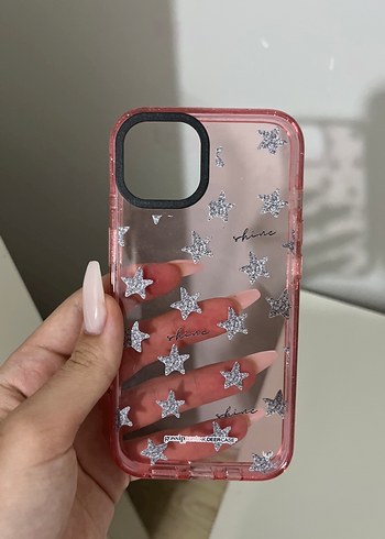 Pembe Parlak Simli Telefon Kılıfı iphone 13