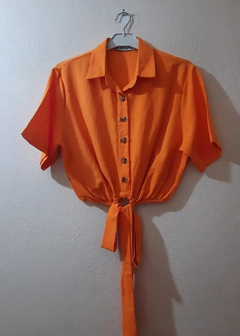 Flexi Fashion Turuncu Yazlık Gömlek