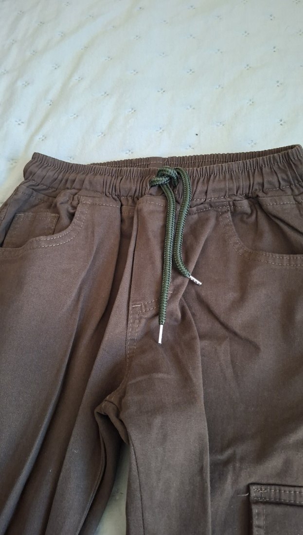 Erkek Çocuk haki Bel Detaylı Rahat Pantolon - Görsel 5