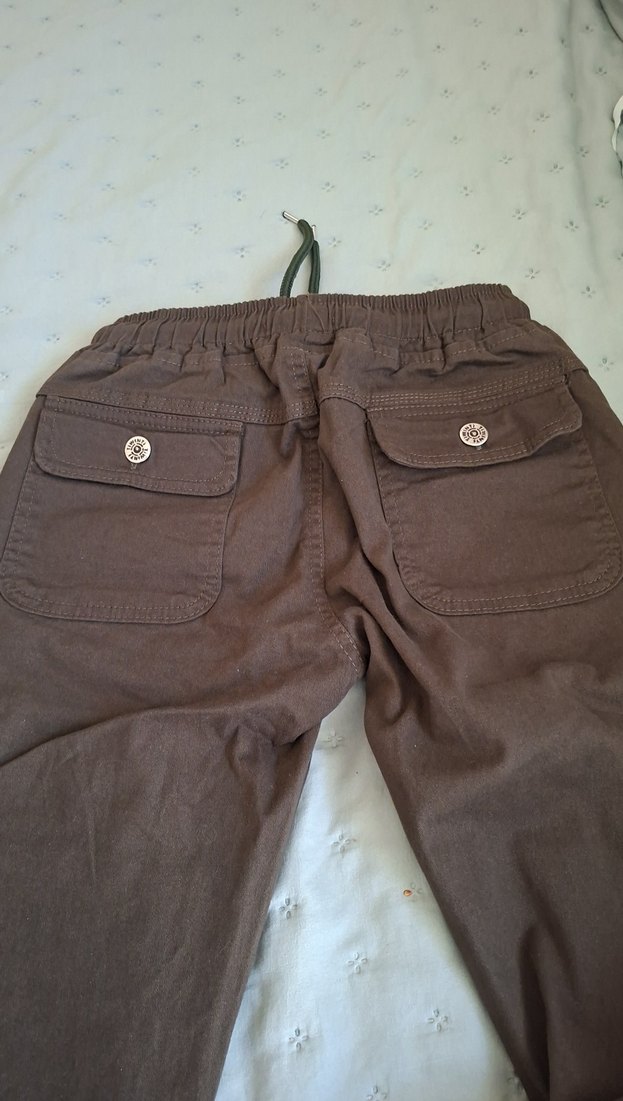 Erkek Çocuk haki Bel Detaylı Rahat Pantolon - Görsel 4