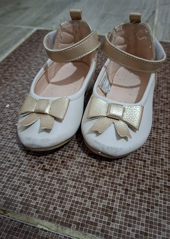 Beyaz Fiyonklu Kız Çocuk Babet Ayakkabı - Görsel 2