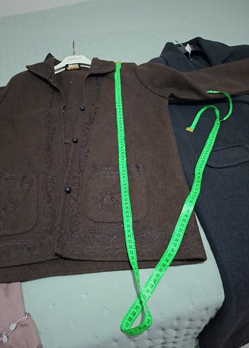 Düğmeli Kahverengi kadın ceket hırka - Görsel 5