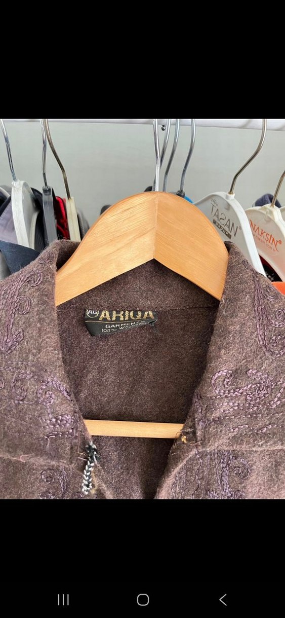 Düğmeli Kahverengi kadın ceket hırka - Görsel 3