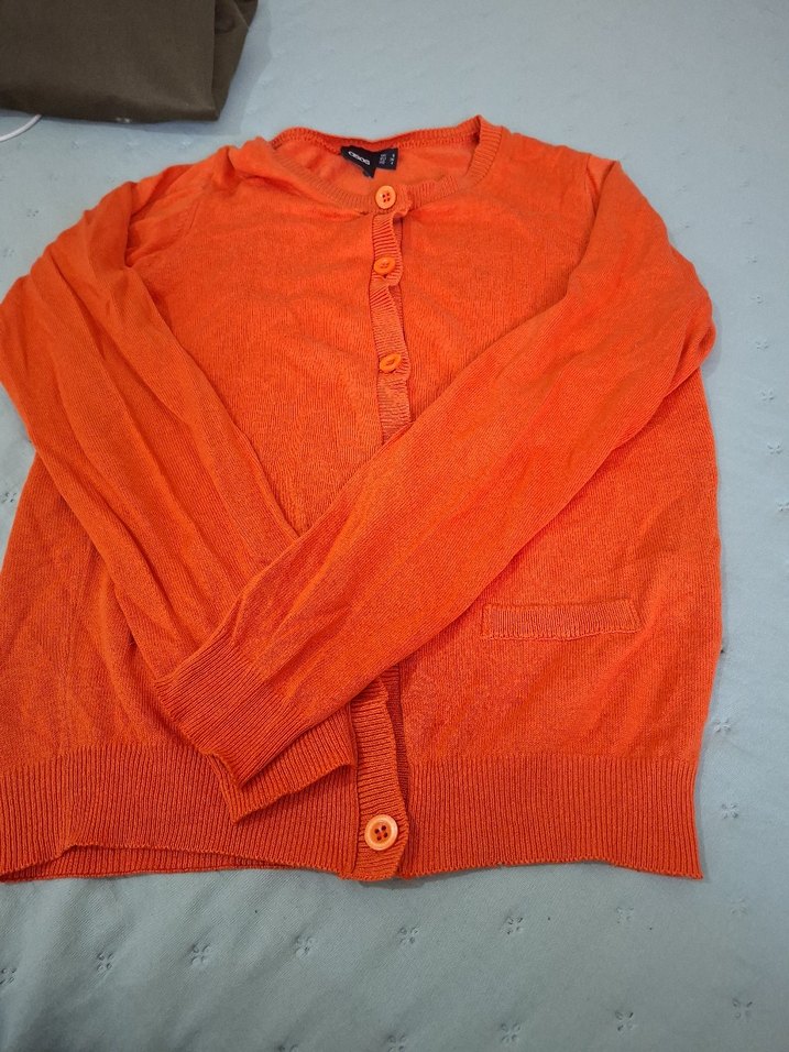 Düğmeli Turuncu Hamile Midi Kazak - Görsel 2