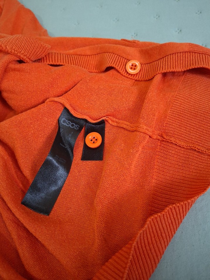 Düğmeli Turuncu Hamile Midi Kazak - Görsel 4