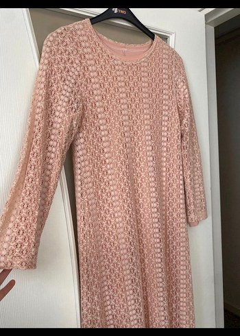 Bej Örgü Kadın Uzun Elbise - Görsel 3