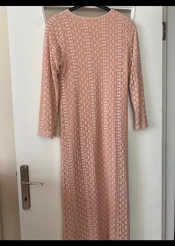 Bej Örgü Kadın Uzun Elbise - Görsel 2