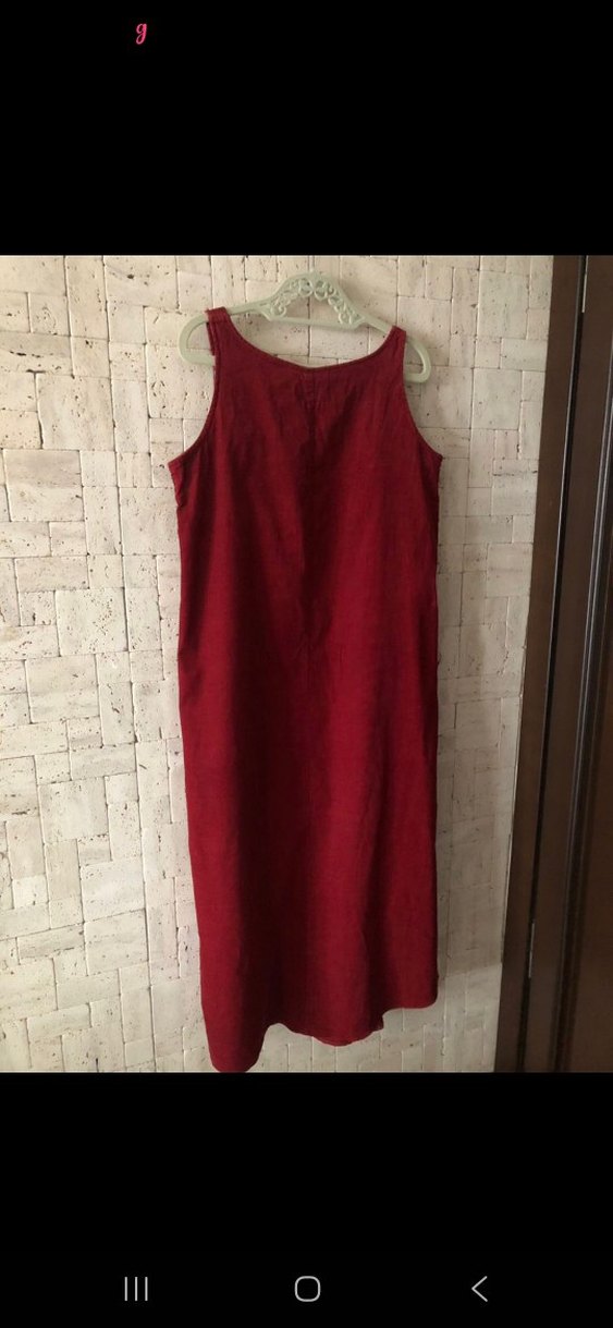 Bordo Nakışlı Bohem Uzun Elbise - Görsel 5