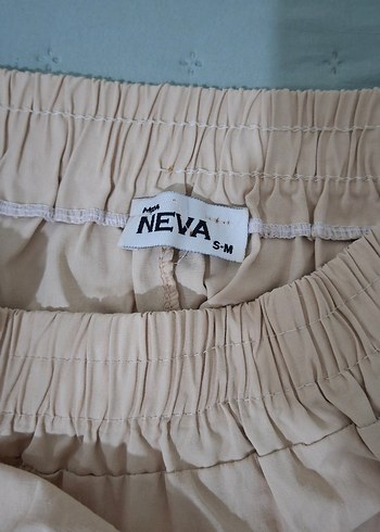 Bej Drapeli Uzun Keten Etek - Görsel 4