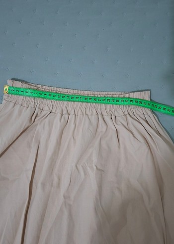 Bej Drapeli Uzun Keten Etek - Görsel 6