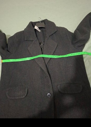 Düğmeli Siyah Kadın Uzun Kaban - Görsel 4