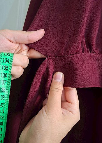 38 Beden bordo Renk Bordo Uzun Kollu Yüksek Yakalı Kadın Elbise