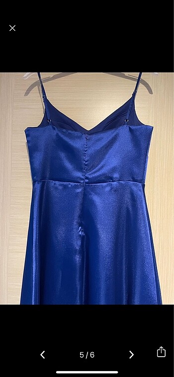 Lacivert Tafta Kumaş Sıfır Abiye - Görsel 5